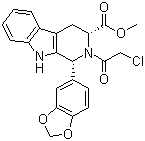 CAS # 171489-59-1, (1R,3R)-1-(1,3-Benzodioxol-5-yl)-2-(chloroacetyl)-2,3,4,9-tetrahydro-1H-pyrido[3,4-b]indole-3-carboxylic acid methyl ester, methyl (1R,3R)-1-(1,3-benzodioxol-5-yl)-2-(2-chloroacetyl)-1,3,4,9-tetrahydropyrido[3,4-b]indole-3-carboxylate
