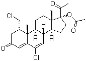 structure of CAS# 17183-98-1, (1alpha)-17-(Acetyloxy)-6-chloro-1-(chloromethyl)pregna-4,6-diene-3,20-dione