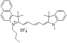 CAS 登录号：172491-72-4, 3-丁基-2-[5-(1,3-二氢-1,3,3-三甲基-2H-吲哚-2-亚基)-1,3-戊二烯基]-1,1-二甲基-1H-苯并[e]吲哚鎓四氟硼酸盐