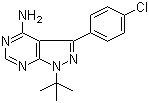 structure of CAS# 172889-27-9, 3-(4-Chlorophenyl)-1-(1,1-dimethylethyl)-1H-pyrazolo[3,4-d]pyrimidin-4-amine