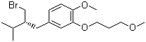 structure of CAS# 172900-69-5, 2-(3-Methoxypropoxy)-4-((R)-2-(bromomethyl)-3-methylbutyl)-1-methoxybenzene