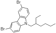structure of CAS# 173063-52-0, N-(2-Ethylhexyl)-3,6-dibromocarbazole