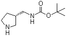 structure of CAS# 173340-26-6, (S)-tert-Butyl [[pyrrolidin-3-yl]methyl]carbamate