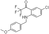 structure of CAS# 173676-54-5, 4-Chloro-N-(4-methoxybenzyl)-2-(trifluoroacetyl)aniline