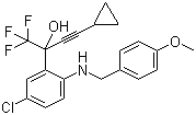 CAS 登录号：173676-60-3, (S)-5-氯-alpha-(环丙基乙炔基)-2-[((4-甲氧基苯基)甲基)氨基]-alpha-(三氟甲基)苯甲醇