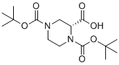 structure of CAS# 173774-48-6, (R)-1,4-双(叔-丁氧羰基)哌嗪-2-羧酸