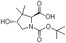 structure of CAS# 173913-66-1, (2S,4R)-N-Boc-4-羟基-3,3-二甲基吡咯烷-2-甲酸