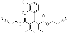 structure of CAS# 175688-79-6, 4-(2,3-Dichlorophenyl)-1,4-dihydro-2,6-dimethyl-3,5-pyridinedicarboxylic acid bis(2-cyanoethyl) ester