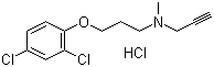 structure of CAS# 17780-75-5, N-Methyl-N-propargyl-3-(2,4-dichlorophenoxy)propylamine hydrochloride