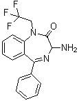 structure of CAS# 177954-78-8, 3-氨基-1,3-二氢-5-苯基-1-(2,2,2-三氟乙基)-2H-1,4-苯并二氮杂卓-2-酮