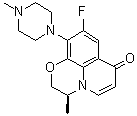 structure of CAS# 178964-53-9, (3S)-9-Fluoro-2,3-dihydro-3-methyl-10-(4-methyl-1-piperazinyl)-7H-pyrido[1,2,3-de]-1,4-benzoxazin-7-one