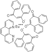 structure of CAS# 17904-83-5, Tris(dibenzoylmethanato)(1,10-phenanthroline)europium