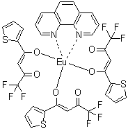 structure of CAS# 17904-86-8, (1,10-Phenanthroline)tris(2-thenoyltrifluoroacetonato)europium