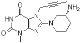 CAS 登录号：1791405-13-4, 8-[(3R)-3-氨基-1-哌啶基]-7-(2-丁炔-1-基)-3,7-二氢-3-甲基-1H-嘌呤-2,6-二酮
