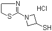 structure of CAS# 179337-57-6, 1-(4,5-Dihydro-2-thiazolyl)-3-azetidinethiol hydrochloride