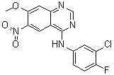 structure of CAS# 179552-74-0, N-(3-Chloro-4-fluorophenyl)-7-methoxy-6-nitroquinazolin-4-amine