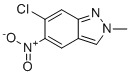 structure of CAS# 1801267-04-8, 6-Chloro-2-methyl-5-nitro-2H-indazole