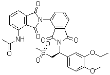 CAS # 1802246-60-1, N-[2'-[(1S)-1-(3-Ethoxy-4-methoxyphenyl)-2-(methylsulfonyl)ethyl]-1,1',3,3'-tetrahydro-1,1',3,3'-tetraoxo[2,4'-bi-2H-isoindol]-4-yl]acetamide