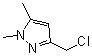 structure of CAS# 180519-09-9, 3-Chloromethyl-1,5-dimethyl-1H-pyrazole