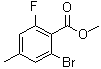 2-溴-6-氟-4-甲基苯甲酸甲酯分子结构 (CAS 1807232-33-2)