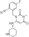CAS 登录号：1812193-01-3, 2-[[3,4-二氢-3-甲基-2,4-二氧代-6-[(3R)-3-哌啶基氨基]-1(2H)-嘧啶基]甲基]-4-氟苯甲腈