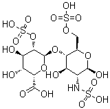 2-脱氧-2-(磺基氨基)-4-O-(2-O-磺基-alpha-D-吡喃艾杜糖基)-beta-D-吡喃葡萄糖 6-(硫酸氢酯)分子结构 (CAS 181591-10-6)