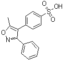 structure of CAS# 181696-35-5, 4-(5-Methyl-3-phenyl-4-isoxazolyl)benzenesulfonic acid