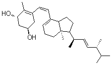 (1R,3S)-5-((Z)-2-((7aR)-1-((2R,5R,E)-5,6-Dimethylhept-3-en-2-yl)-7a-methyl-2,3,3a,6,7,7a-hexahydro-1H-inden-4-yl)vinyl)-4-methylcyclohex-4-ene-1,3-diol molecular structure (CAS 1818286-63-3)