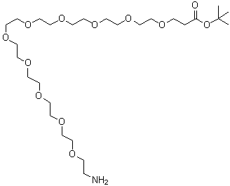 CAS # 1818294-42-6, 33-Amino-4,7,10,13,16,19,22,25,28,31-decaoxatritriacontanoic acid 1,1-dimethylethyl ester