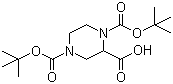 structure of CAS# 181955-79-3, 1,4-双(N-Boc)哌嗪-2-甲酸