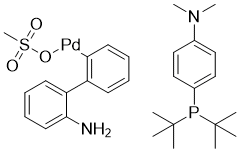 structure of CAS# 1820817-64-8, Methanesulfonato{[4-(N,N-dimethylamino)phenyl]di-t-butylphosphino}(2'-amino-1,1'-biphenyl-2-yl)palladium(II)