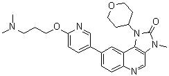 structure of CAS# 1821428-35-6, 8-[6-[3-(Dimethylamino)propoxy]-3-pyridinyl]-1,3-dihydro-3-methyl-1-(tetrahydro-2H-pyran-4-yl)-2H-imidazo[4,5-c]quinolin-2-one