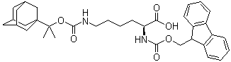 CAS 登录号：182250-66-4, N2-[(9H-芴-9-基甲氧基)羰基]-N6-[(1-甲基-1-金刚烷基乙氧基)羰基]-L-赖氨酸