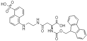 structure of CAS# 182253-73-2, N2-[芴甲氧羰基]-N-[2-[(5-磺基-1-萘基)氨基]乙基]-L-天冬氨酰胺