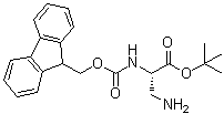 structure of CAS# 182618-30-0, 3-Amino-N-[(9H-fluoren-9-ylmethoxy)carbonyl]-L-alanine 1,1-dimethylethyl ester
