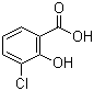 3-氯水杨酸分子结构 (CAS 1829-32-9)