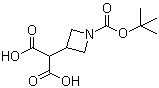 structure of CAS# 183062-97-7, 2-[1-[(tert-Butoxy)carbonyl]-3-azetidinyl]propanedioic acid