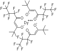 structure of CAS# 18323-98-3, Tris(1,1,1,2,2,3,3-heptafluoro-7,7-dimethyl-4,6-octanedionato)dysprosium
