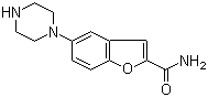 structure of CAS# 183288-46-2, 5-(1-Piperazinyl)benzofuran-2-carboxamide