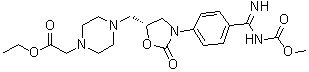 CAS # 183547-57-1, Gantofiban, 4-[[(5R)-3-[4-[Imino[(methoxycarbonyl)amino]methyl]phenyl]-2-oxo-5-oxazolidinyl]methyl]-1-piperazineacetic acid ethyl ester, EMD 151201