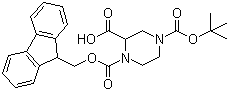structure of CAS# 183742-23-6, 4-Boc-1-Fmoc-2-piperazinecarboxylic acid