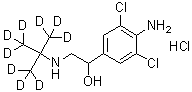 4-Amino-3,5-dichloro-alpha-[[[1,1-di(methyl-d<sub>3</sub>)ethyl-2,2,2-d<sub>3</sub>]amino]methyl]-benzenemethanol monohydrochloride molecular structure (CAS 184006-60-8)