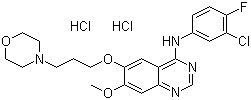 CAS # 184475-56-7, Gefitinib dihydrochloride, 4-(3-Chloro-4-fluorophenylamino)-7-methoxy-6-[3-(4-morpholinyl)propoxy]quinazoline dihydrochloride