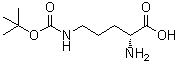 structure of CAS# 184576-63-4, N5-[(1,1-Dimethylethoxy)carbonyl]-D-ornithine