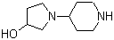 structure of CAS# 184969-05-9, 1-(4-Piperidinyl)-3-pyrrolidinol