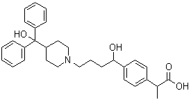 CAS 登录号：185066-33-5, 4-[1-羟基-4-[4-(羟基二苯基甲基)-1-哌啶基]丁基]-alpha-甲基苯乙酸