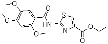 structure of CAS# 185105-98-0, 2-[(2,4,5-Trimethoxybenzoyl)amino]-4-thiazolecarboxylic acid ethyl ester