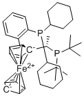 structure of CAS# 1854067-58-5, (S)-1-[(S)-1-(二叔丁基膦基)乙基]-2-[2-(二环己基膦基)苯基]二茂铁