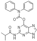 structure of CAS# 185610-53-1, 二苯基氨基甲酸 2-[(2-甲基-1-氧代丙基)氨基]-1H-嘌呤-6-基酯