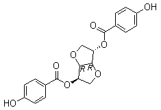 structure of CAS# 185756-31-4, Bis(4-hydroxybenzoyl)-1,4:3,6-dianhydrosorbitol